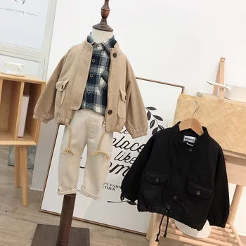 

2019 Newest Spring Autumn Toddler Baby Boys casual Jacket Coat Simple single-breasted big pocket Outerwear Coats Kids Clothes