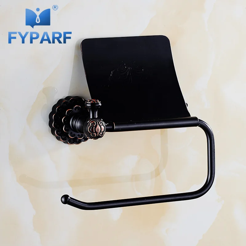 FYPARF креативный черный держатель для туалетной бумаги держатель для ванной комнаты держатель для туалетной бумаги латунный настенный держатель для туалетной бумаги аксессуары для ванной комнаты