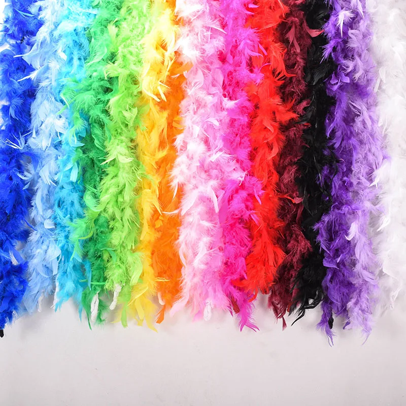 2pcs Feather Fluffy Craft Chicken Feather Turkey Feather Strip 2 meters