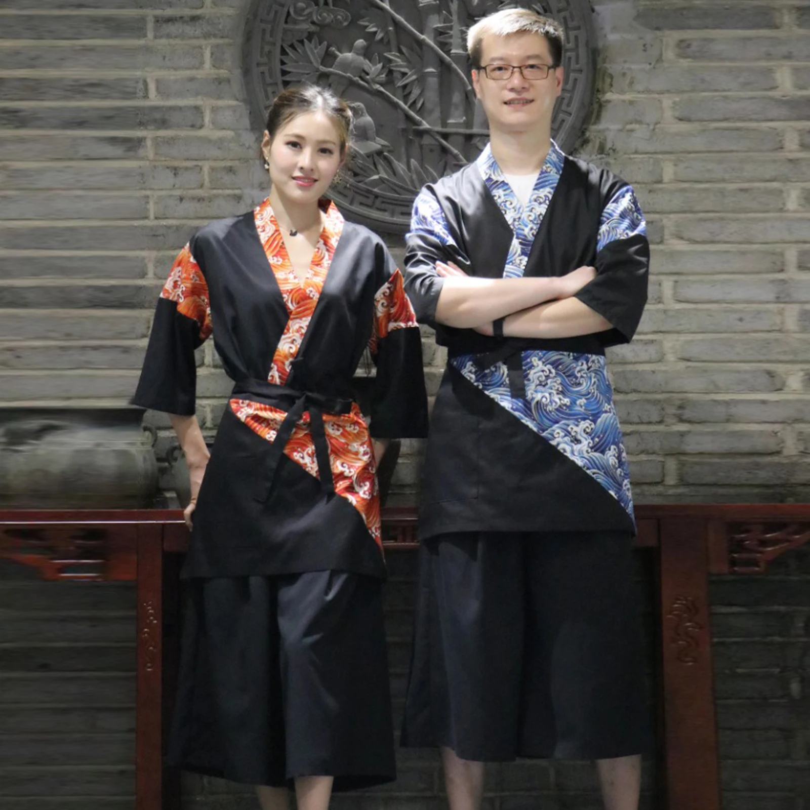 Ropa de servicio de comida de estilo japonés, delantal de chef de sushi,  uniforme de trabajo de chef, delantal de kimono japonés, nuevo - AliExpress