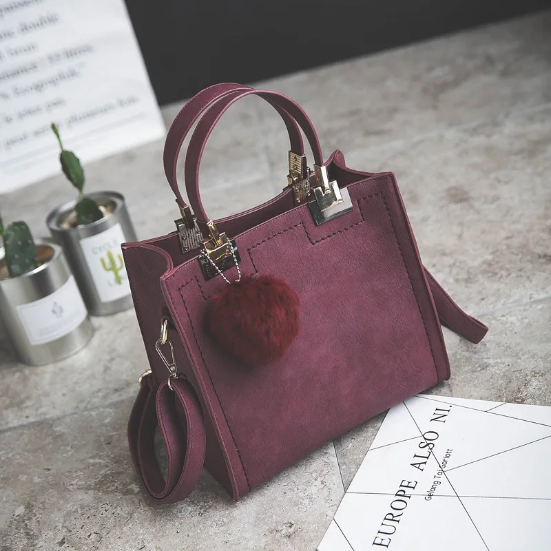 Женские сумки через плечо из искусственной кожи с помпоном и перьями bolsa bolsos sac bolso