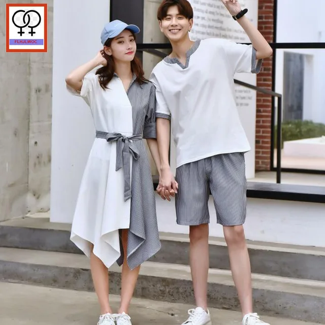 Matching Couple Clothes Lovers Shirt Dresses Boyfriend Girlfriends Cute