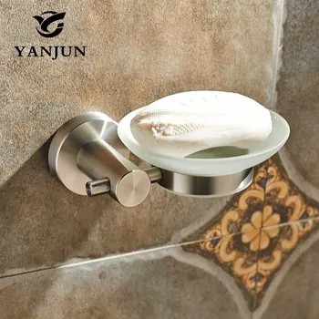 

YANJUN 304 Stainless Steel Brushed Wall-mounted Soap Dish Soap Box Bathroom Products Soap Holder YJ-7554