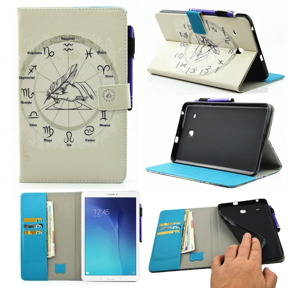 Чехол подставка из мягкого ТПУ и искусственной кожи для Samsung Galaxy Tab E 10. 0 T377 T375|for