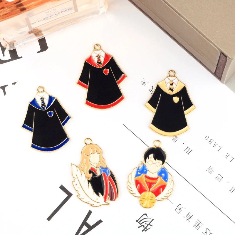

10pcs Alloy School Uniforms Enamel Charms Fit Jewelry DIY Accessories Bachelor's Clothing Pendants Floating Keychain Craft YZ425