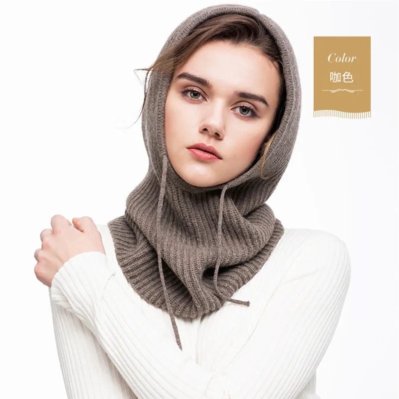 Limited Promo BARESKIY lambskin hat even scarf one black spring thickening knit head fashion collar women's wool Limited Promo BARESKIY lambskin hat even scarf one black spring thickening knit head fashion collar women's wool