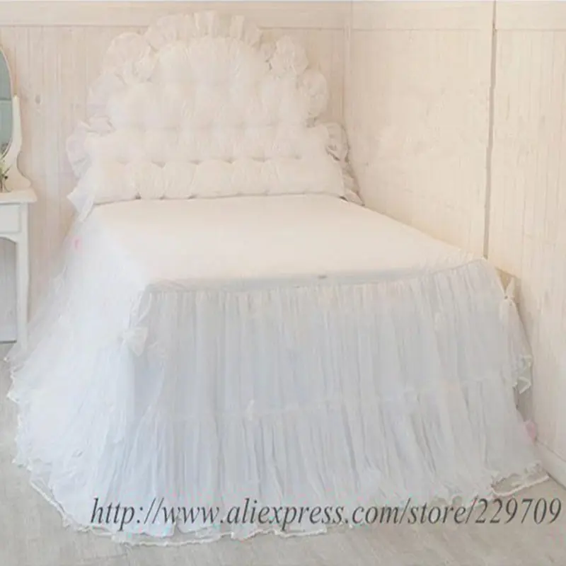 

luxury quilted bedspread with fitted sheet elegant bed cover cotton lace yarn bow bedspreads princess mattress cover for wedding