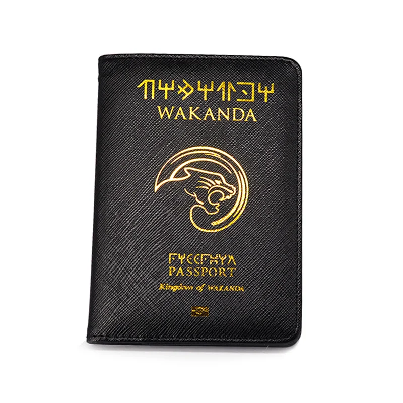 Wakanda Обложка на паспорт с героями комиксов Марвел, черный пантера паспорт Чехол с отделением для паспорта Asgard с отделением для паспорта, Прямая - Цвет: Wakanda passport