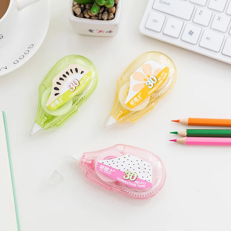 

2Pcs Cute Fruit Pattern Correction Tape Cartoon Student Stationery Creative Gifts School Office Supplies Office Accessories