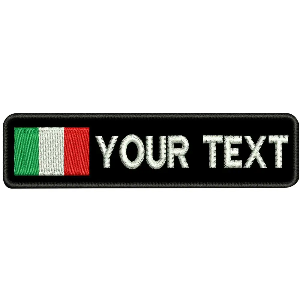 

Custom ITALY name patches tags personalized iron on hook backing