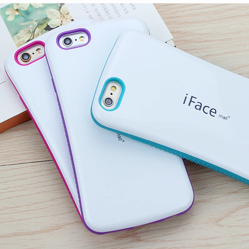 

Shockproof Iface Candy Color Back Case Cover For iphone 6 Plus 6s Plus 5.5" Coque Curve Plastic Hard Case For iphone 6 6s Funda