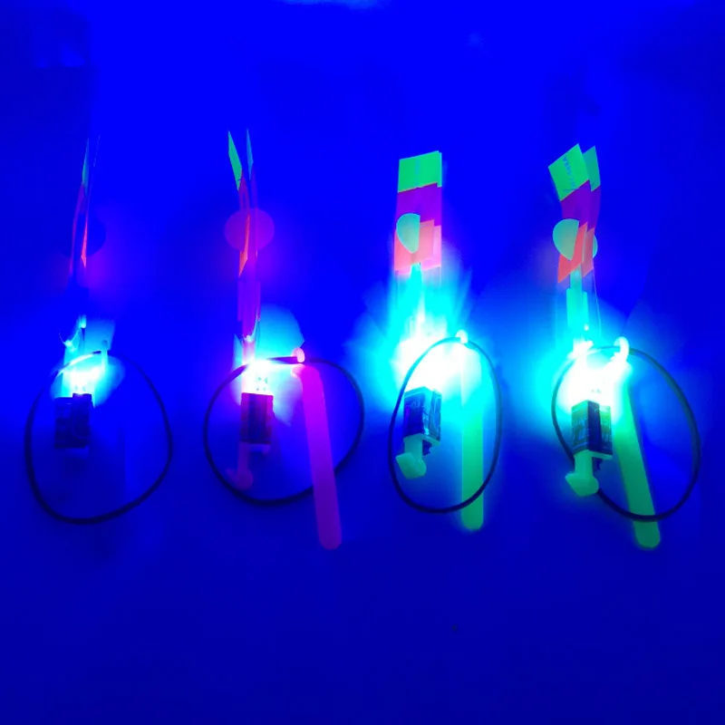 Бамбуковая стрекоза с светильник ракета Летающий парашют небо НЛО наружная Ночная игра игрушка для детей