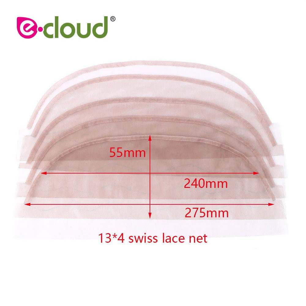 

2pcs/lot 13*4inch Top Swiss Net For Lace Wig Base Cap Lace Frontal Closure Material Brown Color 360 Frontal Net
