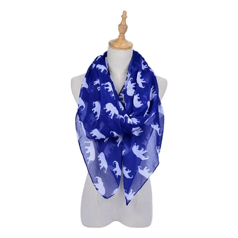 

Womens Elephant Print Scarf Lady Long Large Sofe Wraps Shawl Lovely Thin Scarves Fulares Mujer elephant animal scarf