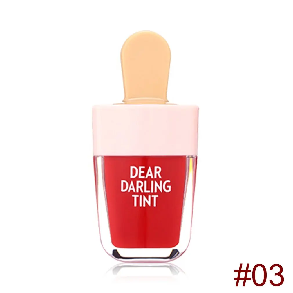 Водостойкая жидкая помада в форме мороженого Dear Darling блеск для губ Макияж увлажняющая стойкая натуральная Очаровательная губная помада - Цвет: red