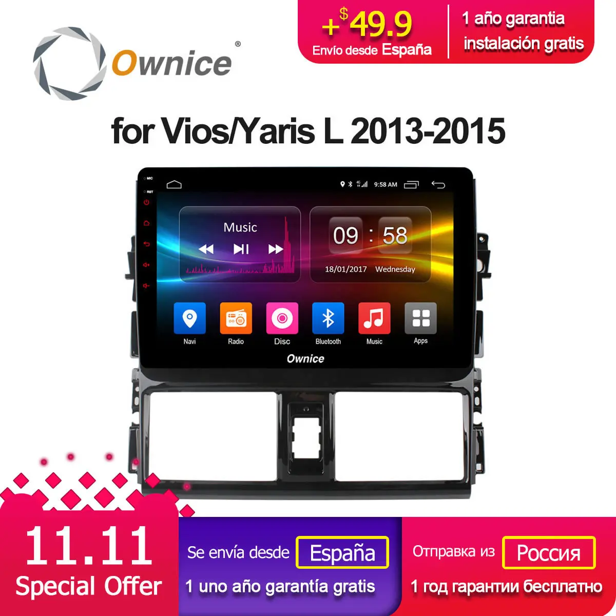 

Ownice C500+ G10 10.1" car radio player for Toyota Vios 2013 2014 2015 android 8.1 Octa Core 2G RAM 32GB ROM DVD 4G SIM Card