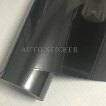 

152*10/20/30/40/50CM Luxury Glossy Metallic Gray Vinyl For Car Wrap FILM With Air Channel Pearl Shinny Sticker Vehicel Wraps