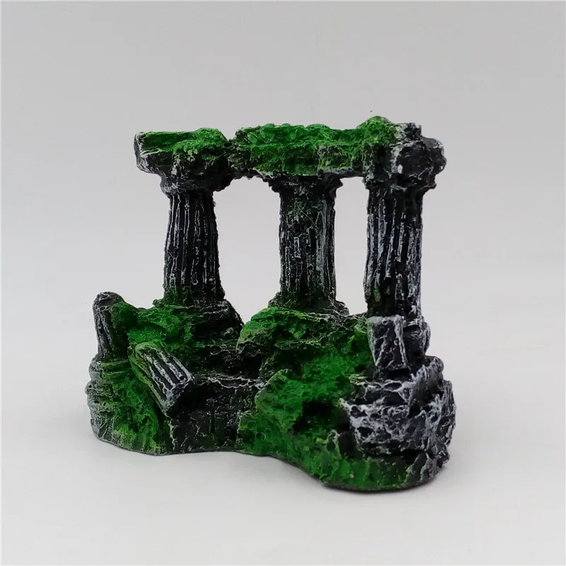 Stylish Square Rome Stone Pillars Decoration Manual Retro Resin Landscaping For Aquarium Fish Tank Nice