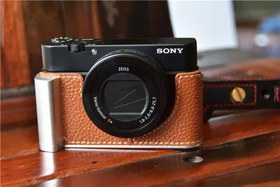 Ручка для фотоаппарата чехол corium сумка защитный чехол для sony rx100 rx100ii rx100iii rx100iv rx100v rx100vi RX100m6 m5 m4 m3 - Цвет: Коричневый