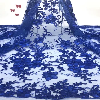 

Cassiel Latest Blue African Lace Fabric 2019 High Quality Lace Fabrics with Beads Embroidery Net Lace French Tulle Lace Fabric