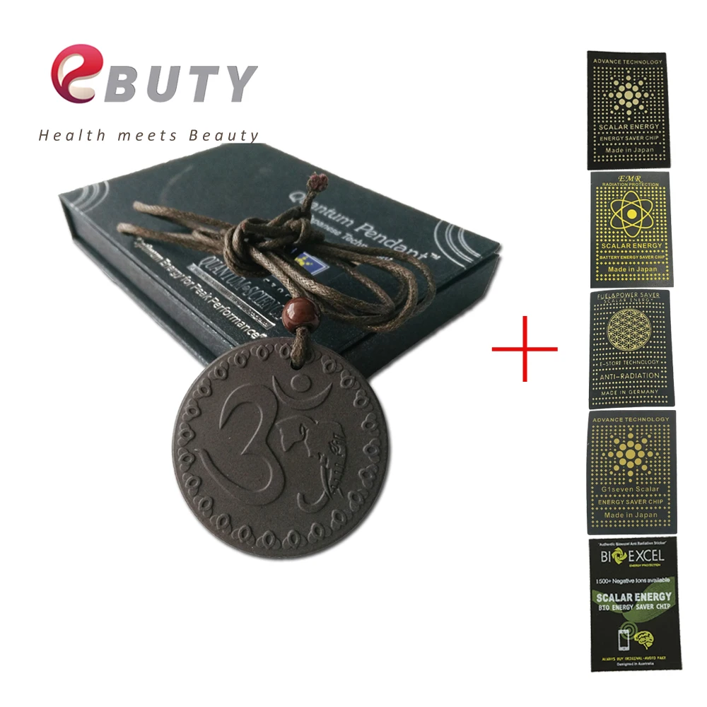 

EBUTY Health Sets Gift Quantum Pendant with Anti-radiation Sticker for Phone Fashion Jewelry Pendants with Box
