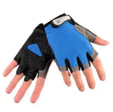 Велосипедные перчатки для верховой езды для мужчин и женщин на открытом воздухе для альпинизма, перчатки для велоспорта, летние спортивные перчатки для фитнеса, противоударные велосипедные перчатки - Цвет: Синий