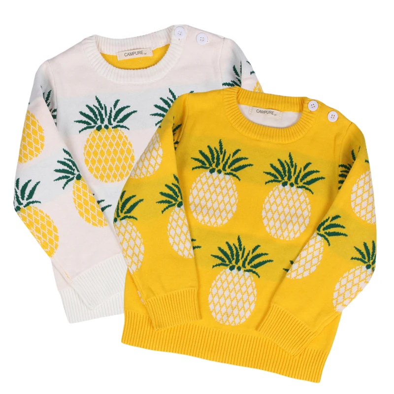 Kids Fashion Sweater Knitted Pullovers 2020 Pineapple Pattern Fruit