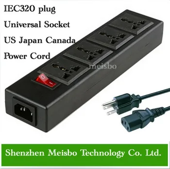 

Multifunction 250v 13a 1.8m 4 jack Universal power outlet wiring board IEC320 plug adapter US power cord socket converter