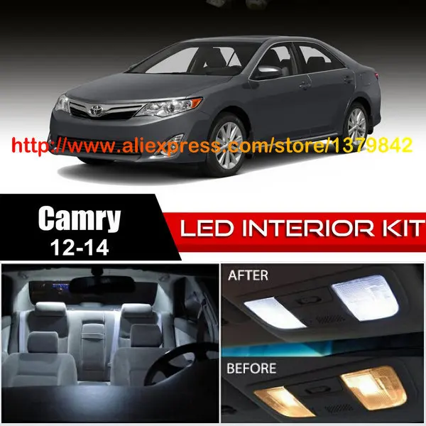 

Free Shipping 14Pcs/Lot 12v Xenon White/Blue Package Kit LED Interior Lights For 12-14 Toyota Camry
