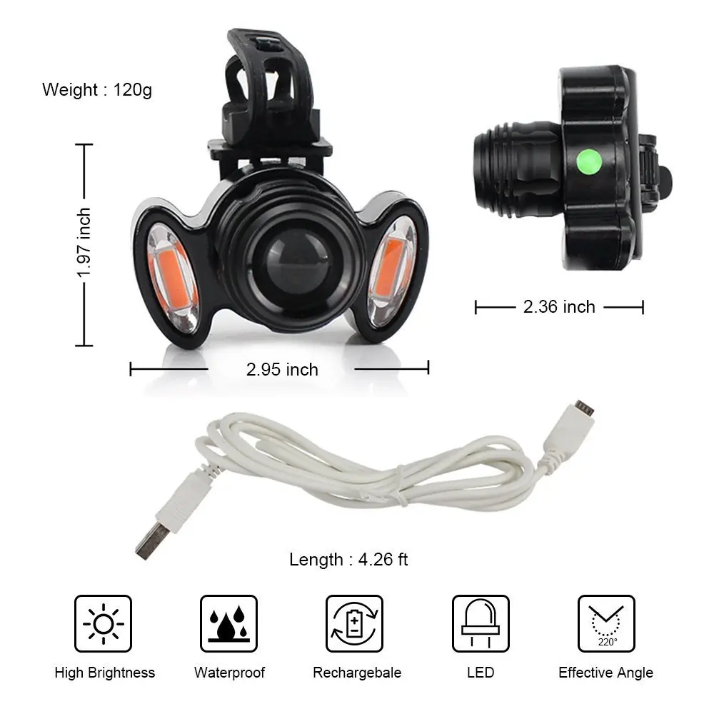 Cheap Super Bright USB Rechargeable 15000LM XML T6 LED Bike Bicycle Light Headlight Cycle Lamp Flashlight Bike Accessories 3
