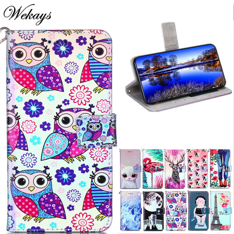 Чехол Wekays для Samsung Galaxy A6 2018 A600F с рисунком совы кожаный чехол Plus A605F