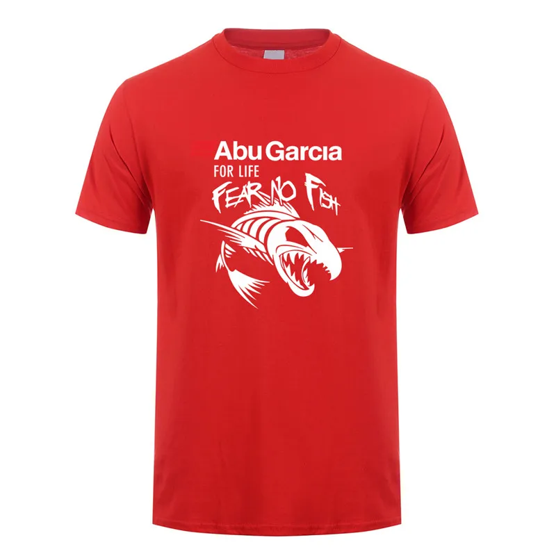 Abu Garcia Fear No Fish футболка мужская с коротким рукавом Хлопок Abu Garcia For Life футболка мужские футболки DS-052 - Цвет: Red