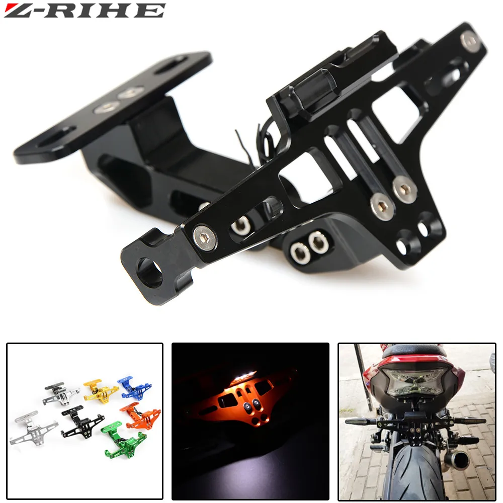 

Motorbike Adjustable Angle Aluminum License Number Plate Holder Bracket For Yamaha R1 R6 R3 FZ1 FZ6 MT07 MT09 XJ6 TMAX 500 530
