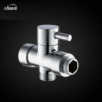 

Chrome Brass 1/2"7/8" T-adapter 3 Ways Valve for Bathroom Shower Head Diverter Bath Toilet Bidet Sprayer Shower Head Dls HOmeful