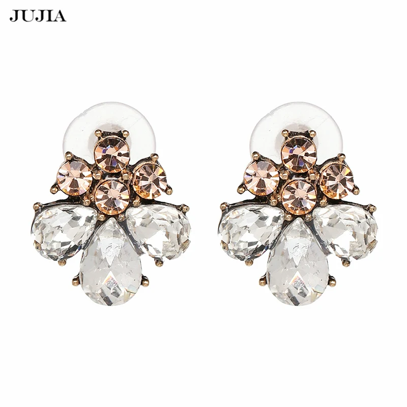 

JUJIA Vintage Stud Earring Statement Party Jewelry Fashion Crystal Earrings For Women Girl Brincos