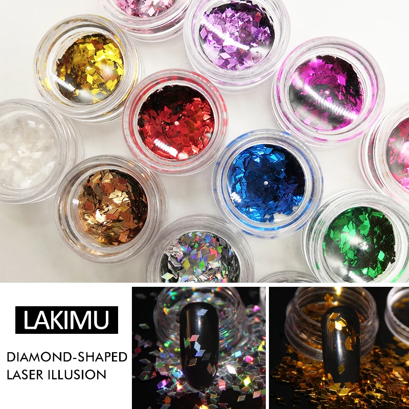 LAKIMU лак для ногтей квадратная форма новая 1 бутылка красочная голографическая