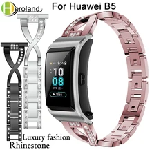 Роскошный Хрустальный Браслет WatchStrap для huawei B5 умный ремешок для часов замена стальной ремешок на запястье аксессуары алюминиевый сплав