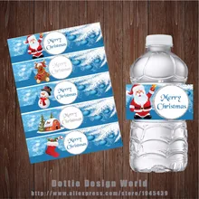 20 шт./партия персонализированные рождественские бутылки для воды этикетки конфеты бар обертка на заказ детский душ День Рождения Вечеринка свадебные украшения