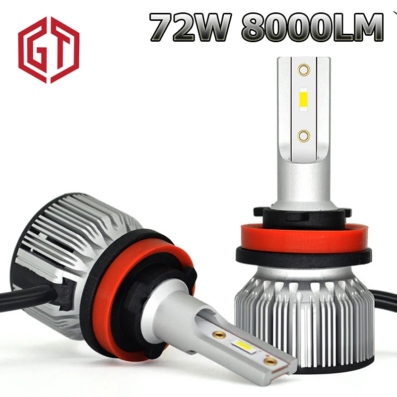 

GUANGJI Car LED Headlight H7 LED H4 LED H1 H11 H3 H13 900309005 9006 9012 72W 8000LM 6500K 12V 24V CSP CHIP Fog Light Bulb