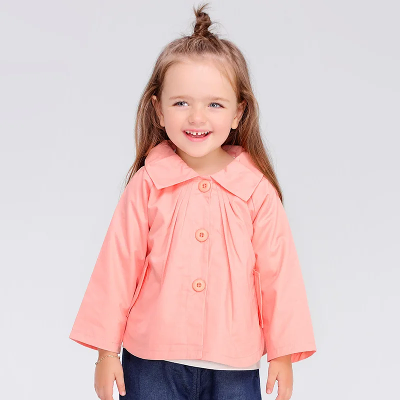 Girls Cotton Trench coat 2016 autumn kids coat baby girls clothing