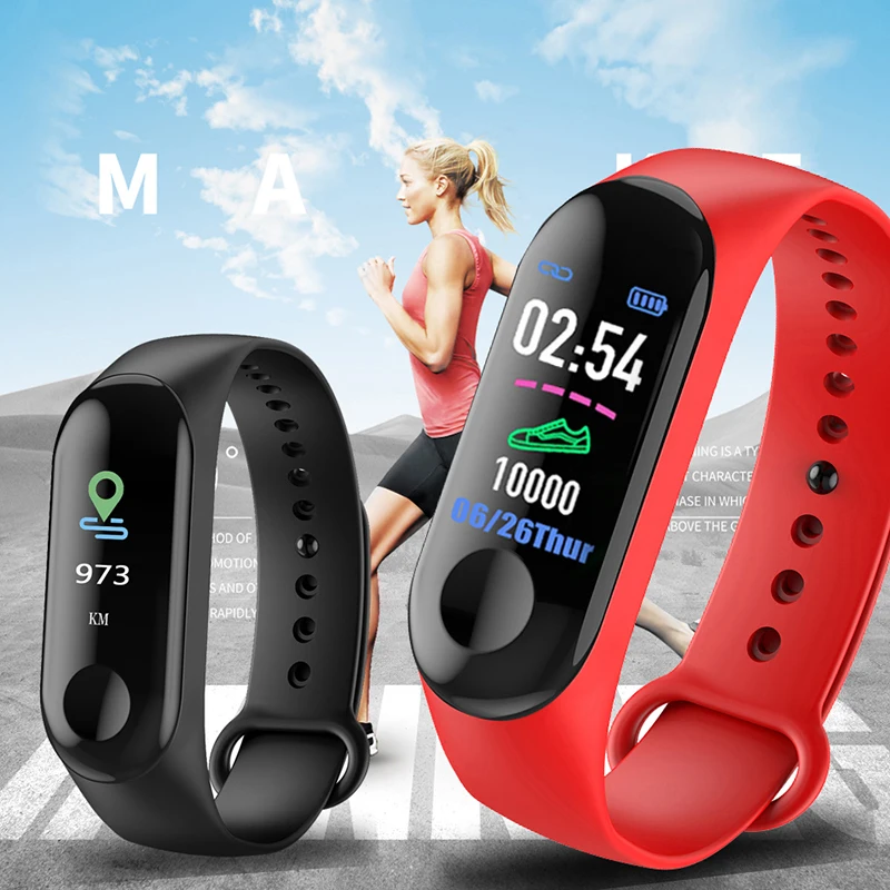 Смарт браслет M3 Smartband для фитнеса водонепроницаемый смарт с монитором кровяного