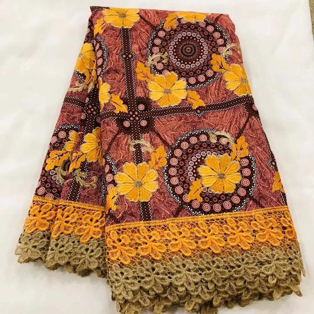 

African supper wax lace Ankara lace 100%beautiful Holandiaes Embroidered lace fabrics for Evening Dresses NX6v7v 6Yds/pcs