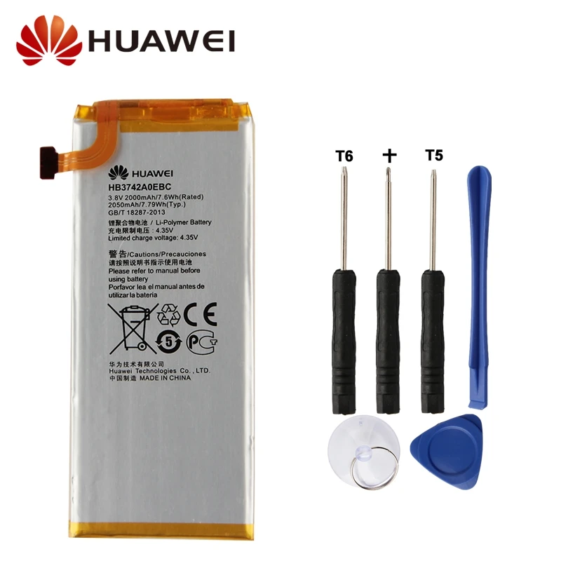 

Original Replacement Battery Huawei HB3742A0EBC For Huawei P6 G6 G621 TL00 G620 C8817D H30 C00 Authentic Phone Battery 2050mAh