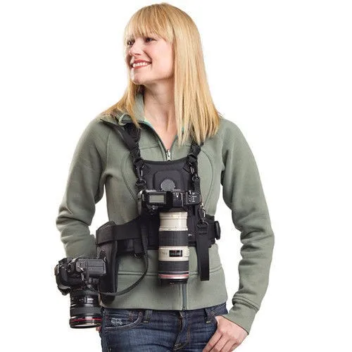 MICNOVA Carrier II Multi Camera Carrier Photographer Vest with Dual Side Holster Strap for Canon Nikon