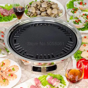 

Wood carbon barbecue round smokeless barbecue stove home outdoor charcoal electric barbecue pot