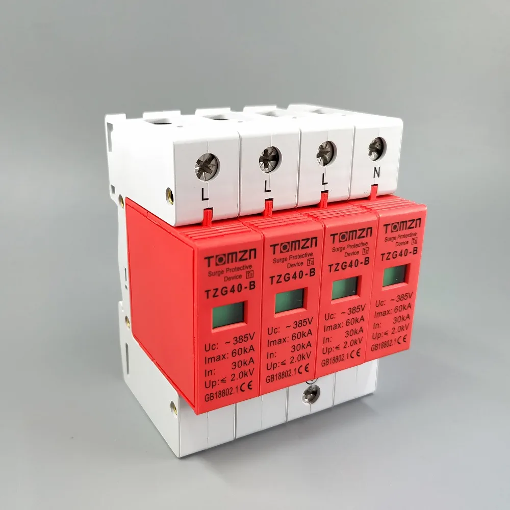 AC SPD 3 P + N 30KA ~ 60KA B ~ 385 V дом стабилизатор напряжения защитный низкого напряжения предохранительное устройство - изображение