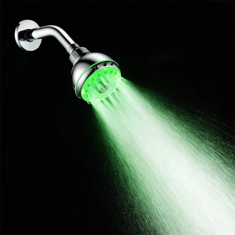 Round Water Saving Shower Heads 7 Colorful LED Light Water Bath Bathroom Filtration Shower Hand Hold Type #2y30 (9)