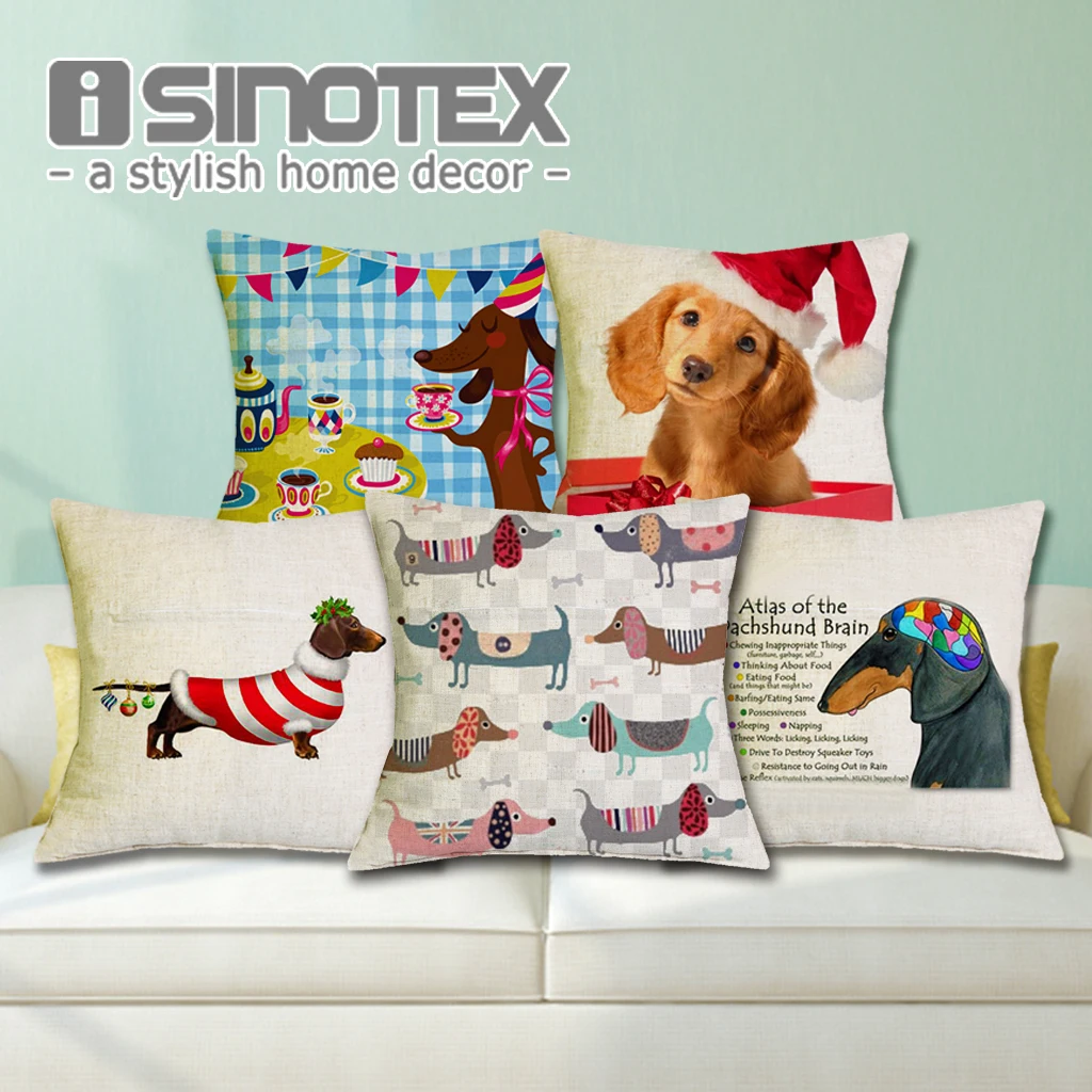 Housse De Coussin Noel Festival Teckel 45x45 Cm Joyeux Anniversaire Saucisse Chien Taies D Oreiller Nouvel An Cadeau Chambre Canape Decoration Aliexpress