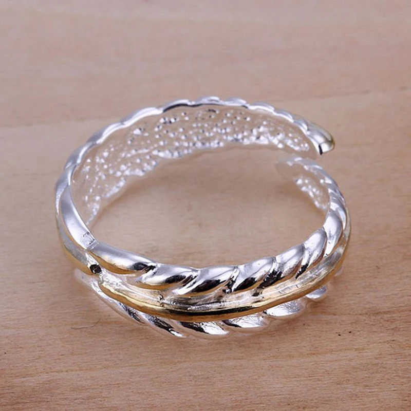 GNIMEGIL R020 Fashion Gold Color Ring Silver Plated Ring,Fashion Silver
