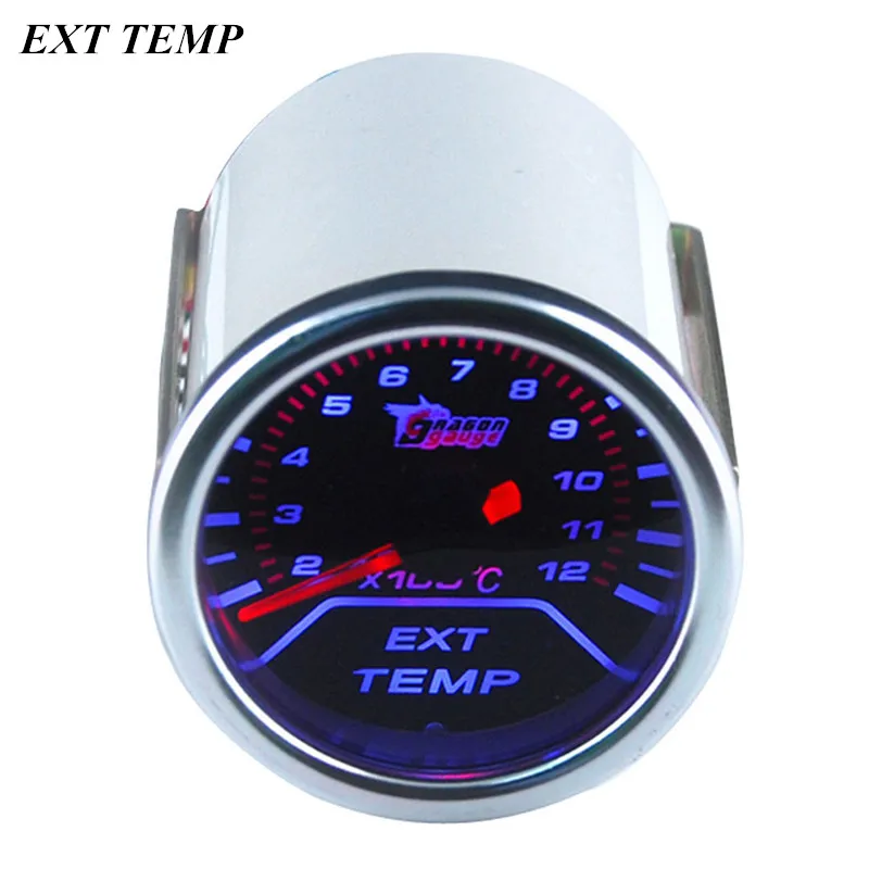 EE support 2" 52mm Universal Automobile Clock White Shell Smoke Tint Len Indicator EGT Exhaust